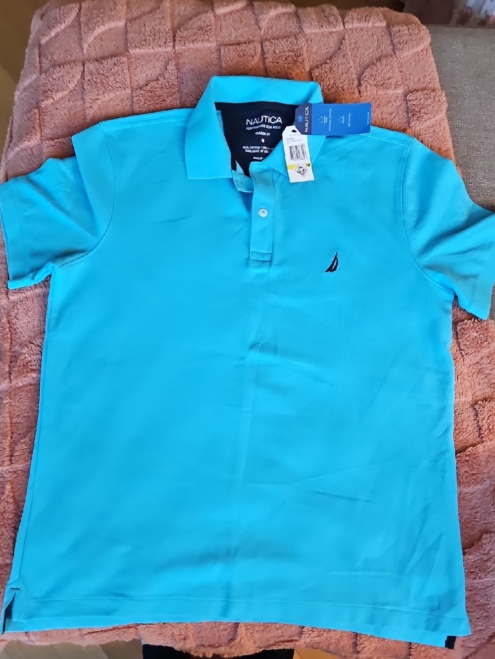 Nautica Men’s Bright Turquoise Polo Shirt